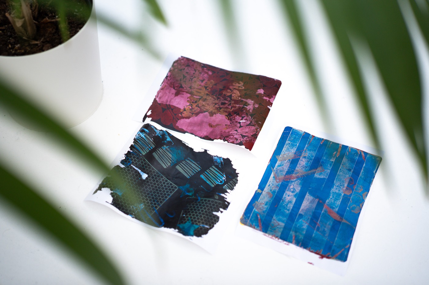 Gelli-Plate-Druck entsteht im Workshop