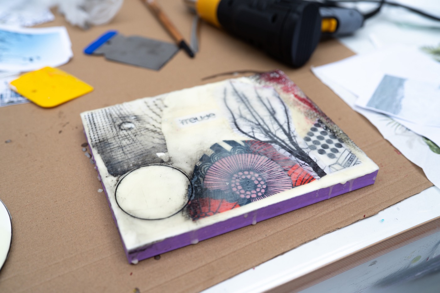 Monoprint-Ergebnisse aus dem Gelli-Plate-Kurs