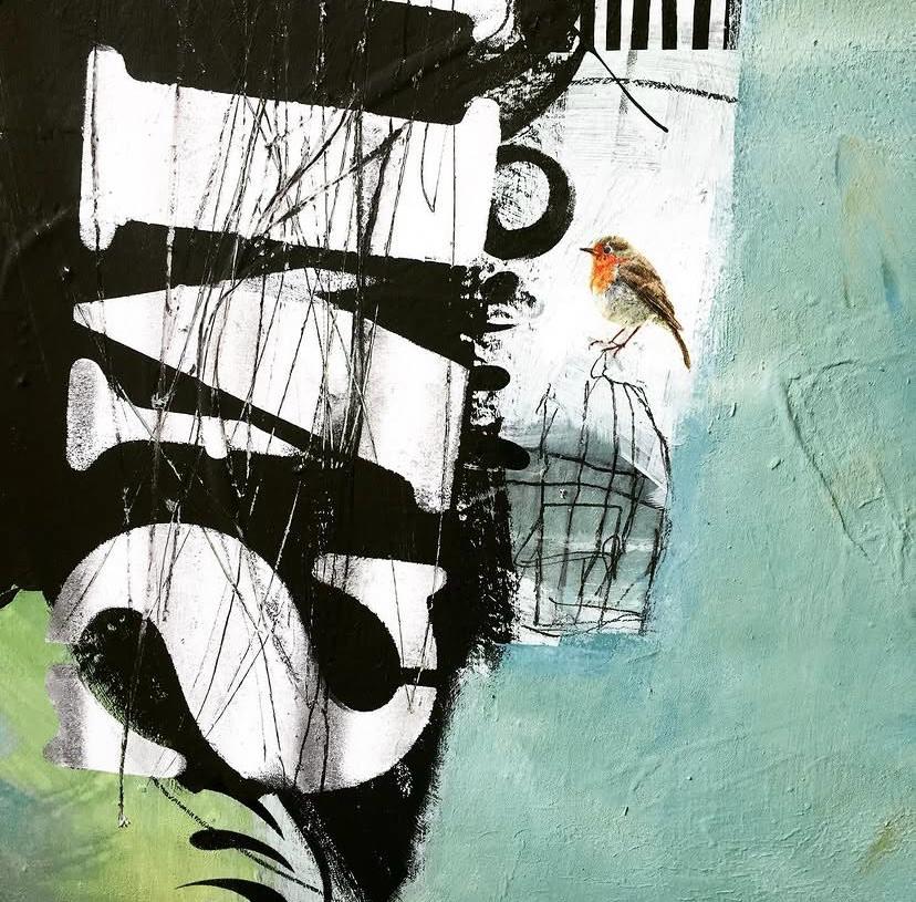 Mixedmedia trifft Collage – Workshop-Impression
