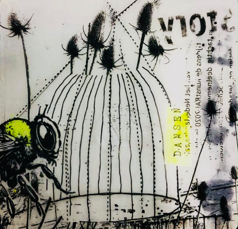 EncausticWACHS trifft Mixedmedia – Impression